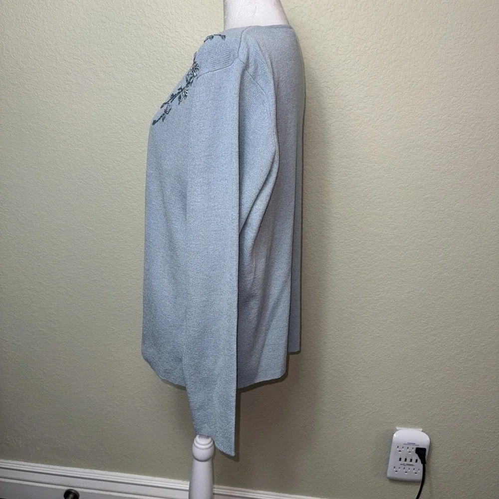 Vtg John Paul Richard Uniform Blue‎ Knit Cardigan Shell Set XL Coquette Coastal